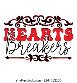 Hearts Breakers T-Shirt Design, Vector File.