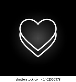 hearts bring to front neon icon. Elements of Heartbeat set. Simple icon for websites, web design, mobile app, info graphics