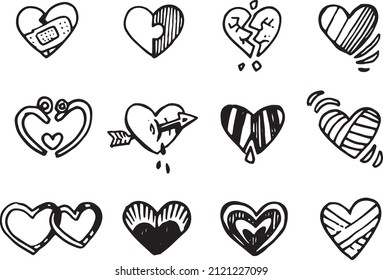 Hearts Bundle for valentine's day and romantic lovers - Express your feelings with all kind of heart shapes