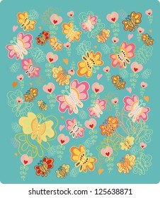 Hearts and butterflies