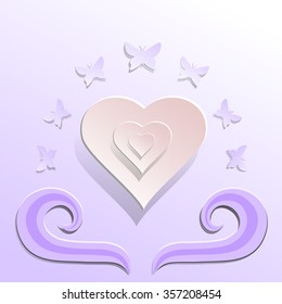 hearts with butterflies