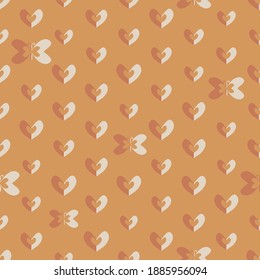 Hearts and butterflies seamless vector pattern. Surface print design for valentine greeting cards, fabrics, wedding stationery, scrapbook paper, gift wrap, home decor, textiles, and packaging.