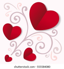Hearts card, can be used for celebrations, wedding invitation, mothers day and valentines day