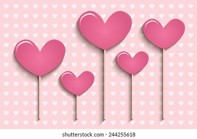 Hearts card design. Can be used for Valentines postcard, wedding invitation, scrapbooking.