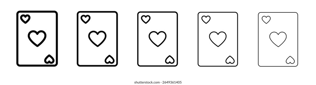 Icono de tarjeta de corazones Diseño plano sobre fondo aislado