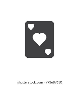 Hearts card icon vector, filled flat sign, solid pictogram isolated on white. Symbol, logo illustration.