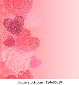 Hearts card with lace hearts