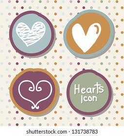 hearts card over beige background. vector illustration