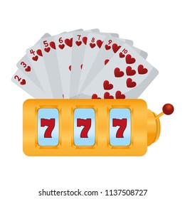 hearts cards and casino slot machine