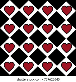 hearts in checkered pattern icon image 
