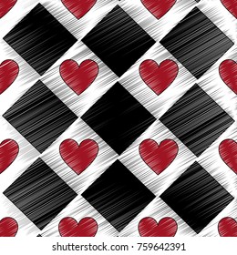 hearts in checkered pattern icon image 