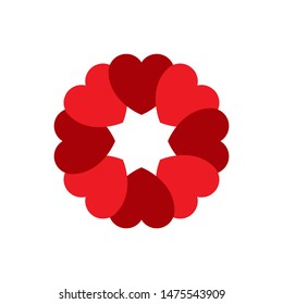 hearts circle icon symbol vector