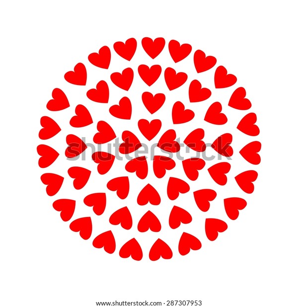 Download Hearts Circle Love Mandala Vector Illustration Stock ...