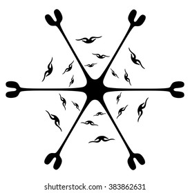 Hearts circle ornament. Isolated