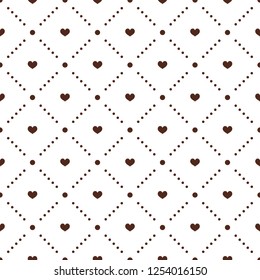 
Hearts and circles pattern. Background of hearts. Vector.