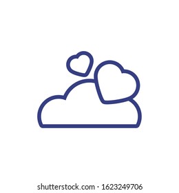 Hearts and cloud design of love passion romantic valentines day wedding decoration and marriage theme Vector illustration