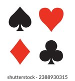 Hearts, clubs, spades and diamonds vector illustration