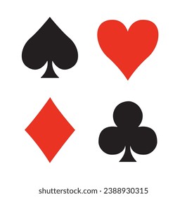 Hearts, clubs, spades and diamonds vector illustration