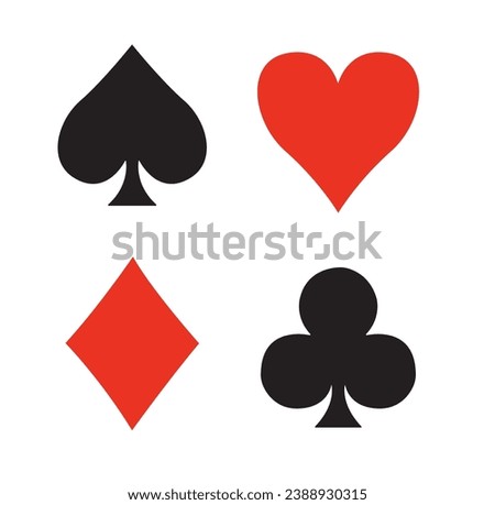 Hearts, clubs, spades and diamonds vector illustration