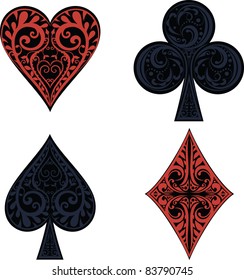 hearts, clubs, spades and dimonds icons