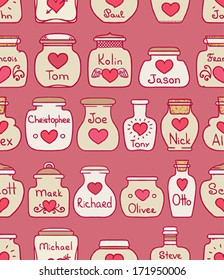 Heart's collection seamless pattern