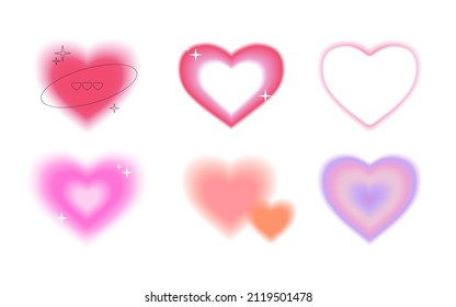 Hearts collection. Set of gradient hearts
