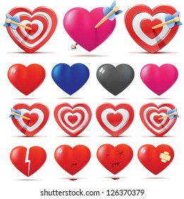Ilustración vectorial de la colección Hearts