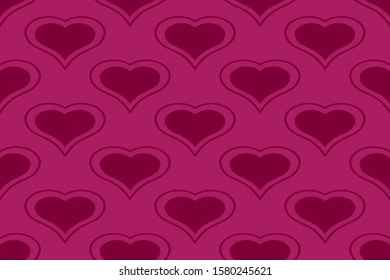 Hearts color vector shapes. Abstract seamless love wallpaper.