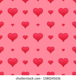 Hearts color vector shapes. Abstract seamless love wallpaper.