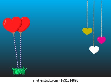 hearts colored background, valentine background, vector illustration
