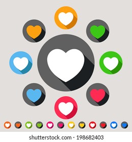 Hearts - colorful vector icon set