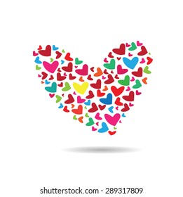 Hearts compose to heart shape vector