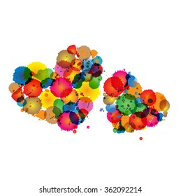 Hearts - concept holi festival. Holi Vector Art, Stock Vector