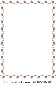 Hearts concept square frame. Heart, love, romance or valentine's day red heart. Artistic frame