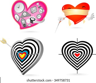 Hearts Concept-Love is Patient, Love is Blind, Love Struck, Heart Target abstract concept