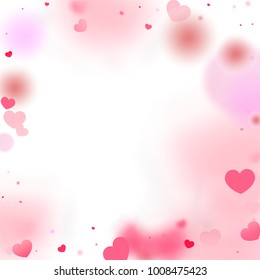 Hearts Confetti Background. St. Valentine's Day pattern.   Romantic Scattered Hearts Texture. Love. Light, Bokhe, Magic Clouds, Moments.

 Design for Weddings, Anniversary, Mother's Day. 
