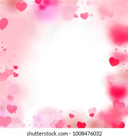 Hearts Confetti Background. St. Valentine's Day pattern.   Romantic Scattered Hearts Design Element. Love. Light, Bokhe, Magic Clouds, Moments.

 Design for Weddings, Anniversary, Mother's Day. 
