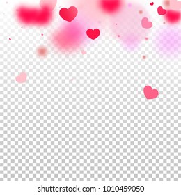 Hearts Confetti Background. St. Valentine's Day pattern.   Romantic Scattered Hearts Wallpaper. Love. Light, Bokhe, Magic Clouds, Moments.

 Element of Design for Cards, Banners, Posters, Flyers. 
