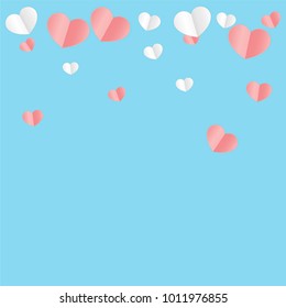 Hearts Confetti Background. St. Valentine's Day pattern.   Romantic Scattered Hearts Wallpaper. Love. Sweet Moment. Vector Illustration.

 Design for Weddings, Anniversary, Mother's Day. 
