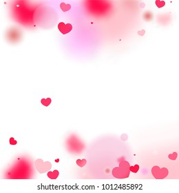 Hearts Confetti Background. St. Valentine's Day pattern.   Romantic Scattered Hearts Texture. Love. Light, Bokhe, Magic Clouds, Moments.

 Element of Design for Cards, Banners, Posters, Flyers. 
