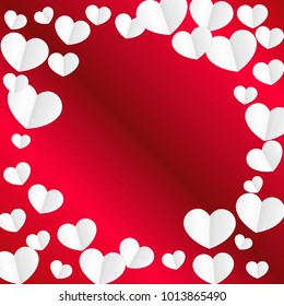 Hearts Confetti Background. St. Valentine's Day pattern.   Romantic Scattered Hearts Wallpaper. Love. Sweet Moment. Vector Illustration.

 Element of Design for Cards, Banners, Posters, Flyers. 

