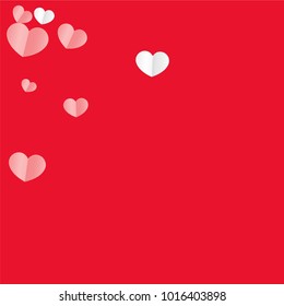 Hearts Confetti Background. St. Valentine's Day pattern.   Romantic Scattered Hearts Wallpaper. Love. Sweet Moment. Vector Illustration.

 Element of Design for Cards, Banners, Posters, Flyers. 
