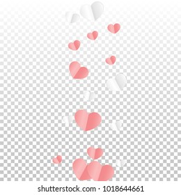 Hearts Confetti Background. St. Valentine's Day pattern.   Romantic Scattered Hearts Texture. Love. Sweet Moment. Vector Illustration.

 Element of Design for Cards, Banners, Posters, Flyers. 
