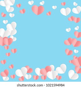 Hearts Confetti Background. St. Valentine's Day pattern.   Romantic Scattered Hearts Design Element. Love. Sweet Moment. Vector Illustration.

 Element of Design for Cards, Banners, Posters, Flyers. 
