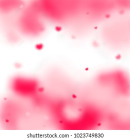 Hearts Confetti Background. St. Valentine's Day pattern.   Romantic Scattered Hearts Design Element. Love. Light, Bokhe, Magic Clouds, Moments. Element of Design for Cards, Banners, Posters, Flyers. 
