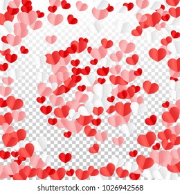 Hearts Confetti Background. St. Valentine's Day pattern.   Romantic Scattered Hearts Texture. Love. Sweet Moment. Vector Illustration.

 Element of Design for Cards, Banners, Posters, Flyers. 
