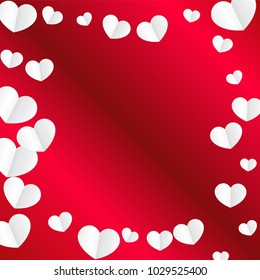 Hearts Confetti Background. St. Valentine's Day pattern.   Romantic Scattered Hearts Design Element. Love. Sweet Moment. Vector Illustration.

 Design for Weddings, Anniversary, Mother's Day. 
