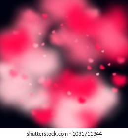 Hearts Confetti Background. St. Valentine's Day pattern.   Romantic Scattered Hearts Wallpaper. Love. Light, Bokhe, Magic Clouds, Moments.

 Element of Design for Cards, Banners, Posters, Flyers. 
