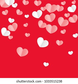 Hearts Confetti Background. St. Valentine's Day pattern.   Romantic Scattered Hearts Design Element. Love. Sweet Moment. Vector Illustration.

 Element of Design for Cards, Banners, Posters, Flyers. 
