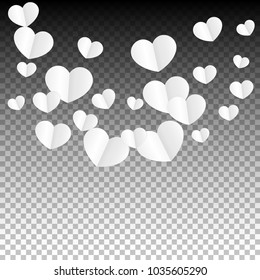Hearts Confetti Background. St. Valentine's Day pattern.   Romantic Scattered Hearts Texture. Love. Sweet Moment. Vector Illustration.

 Element of Design for Cards, Banners, Posters, Flyers. 
